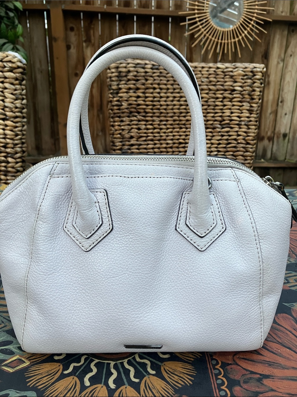 Rebecca Minkoff Micro Perry Satchel in Off White